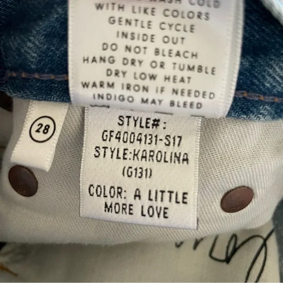 GRLFRND Karolina Button Fly High Rise Straight Leg Raw Hem Jeans - Picture 6 of 6